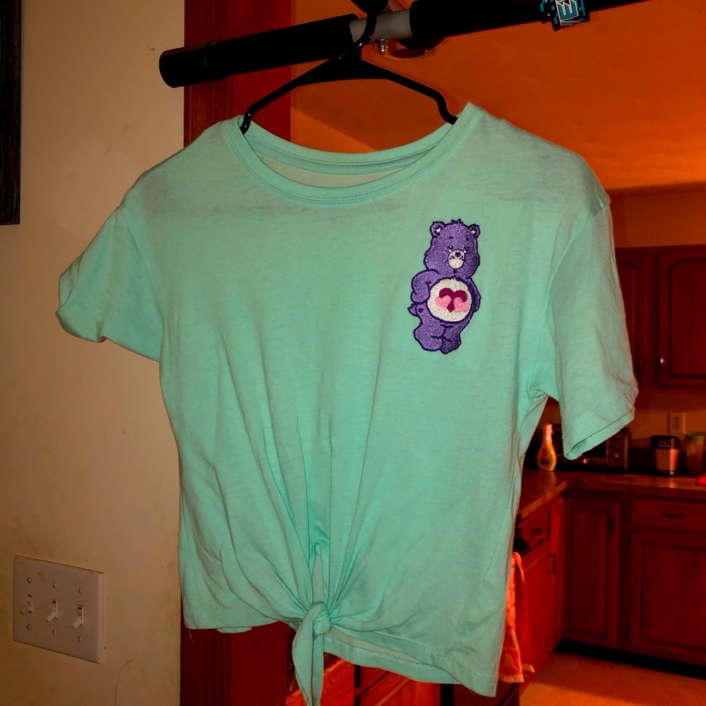 Care Bears cropped teal tee shirt